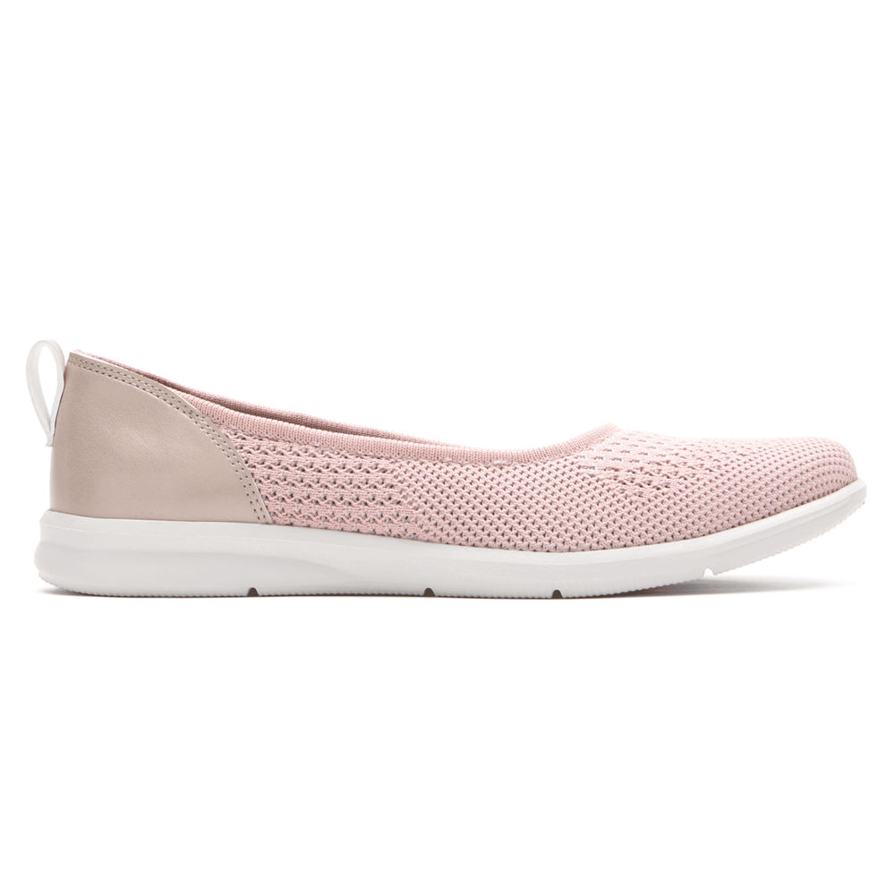 Sapato Vela Rockport Mulher Rosa - Ayva Washable Knit Ballet - 70384MFBO